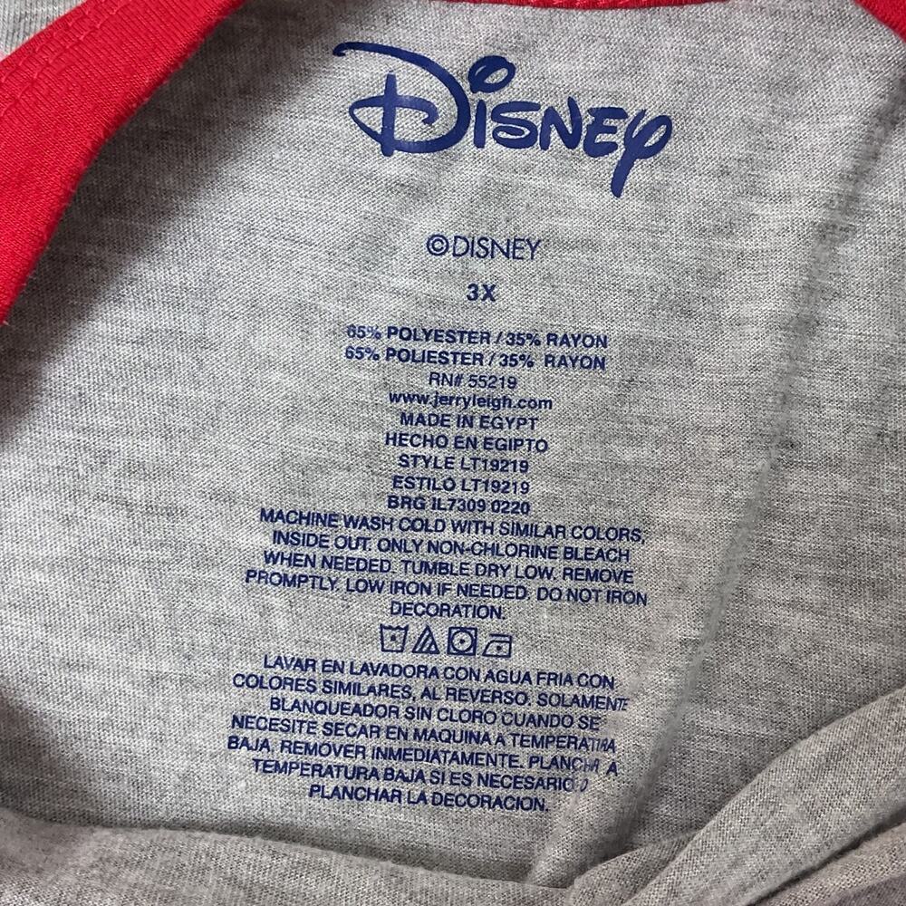 Disney Minnie Mouse Polka Dot Red and Gray Short Sleeve T-Shirt Womens 3X - Picture 5 of 8